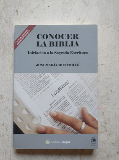 Libro usado en venta: Conocer la Biblia de Josemaria Monforte; editorial Logos impreso en 2011 realizamos envios a todo el mundo.1