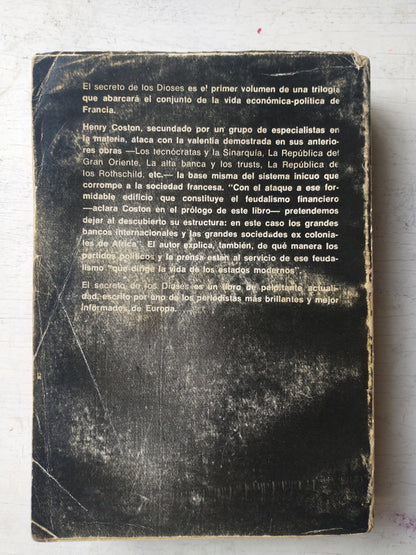 Libro usado en venta: El secreto de los dioses de Henry Coston; editorial Almena impreso en 1974 realizamos envios a todo el mundo.2