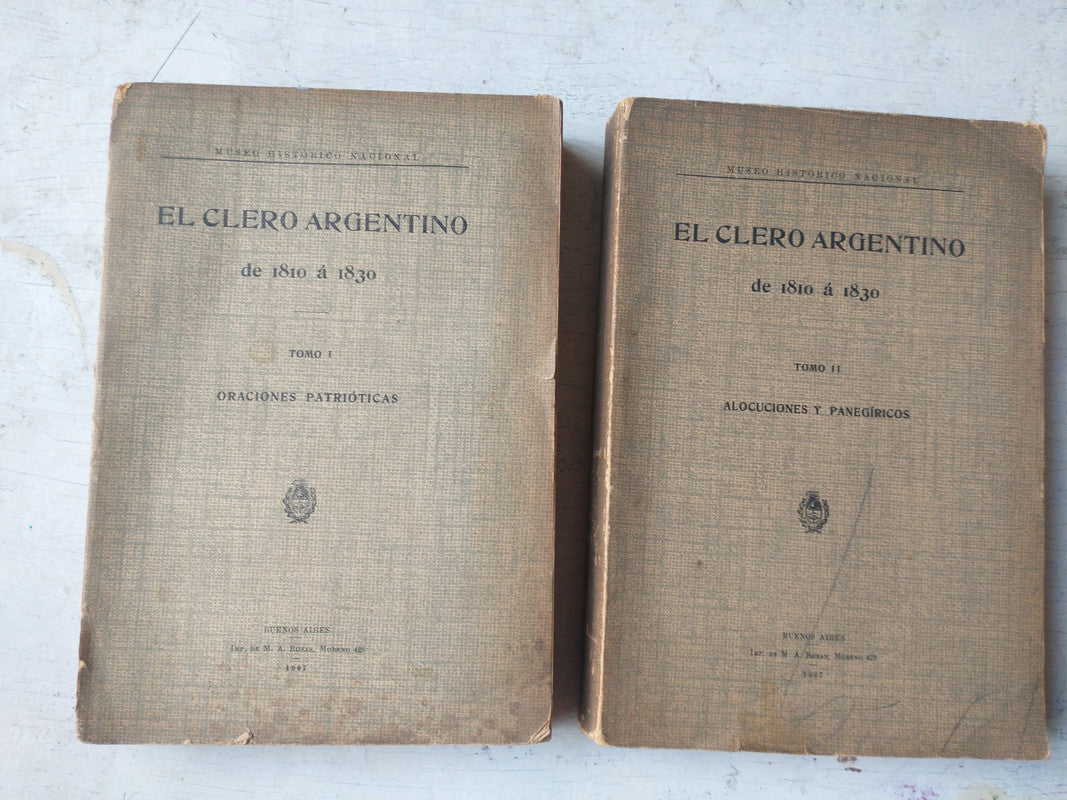 Libro usado en venta: El clero argentino de 1810 a 1830 (2 tomos); editorial Imp. De M. A. Rosas impreso en 1907 realizamos envios a todo el mundo.1