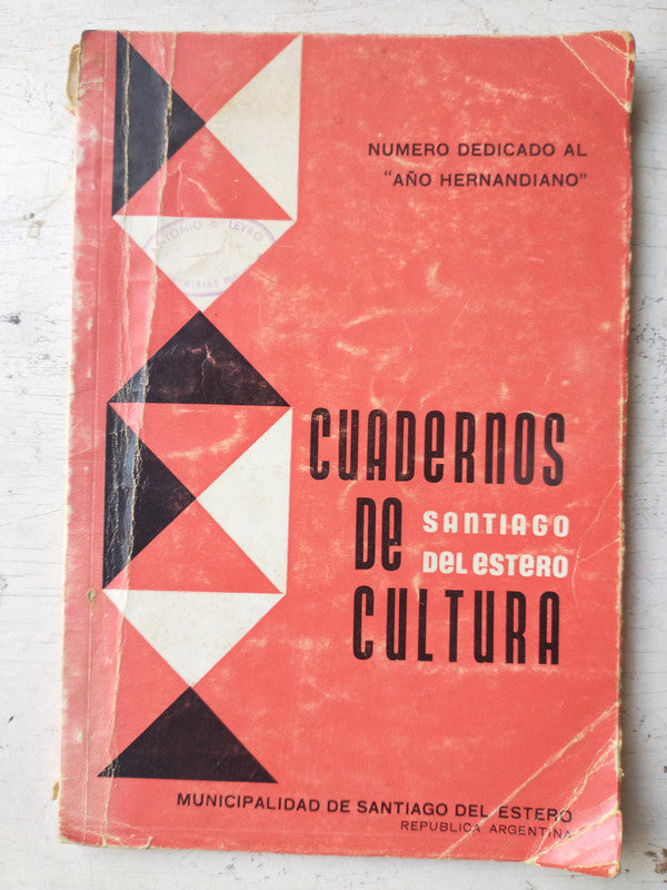 Libro usado en venta: Santiago del Estero de Cuadernos de cultura; editorial Municipalidad de Santiago del Estero impreso en 1972.1