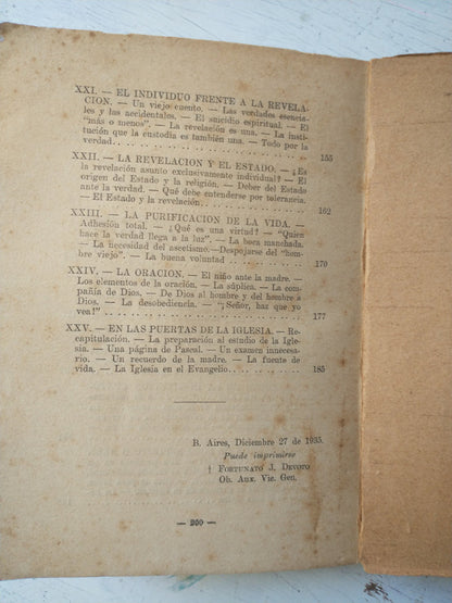 Libro usado en venta: Iglesia - Religion (Vol. 1) de Gustavo J. Franceschi; editorial A. Pedemonte impreso en 1935 realizamos envios a todo el mundo.3
