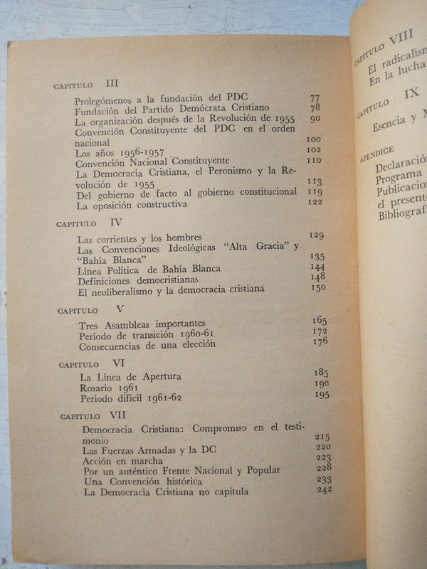 Libro usado en venta: Democracia cristiana en la Argentina de Ricardo G. Parera; editorial Nahuel impreso en 1967 realizamos envios a todo el mundo.3