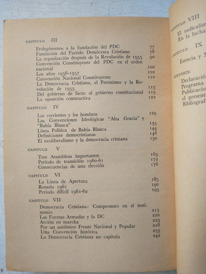 Libro usado en venta: Democracia cristiana en la Argentina de Ricardo G. Parera; editorial Nahuel impreso en 1967 realizamos envios a todo el mundo.3