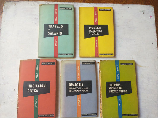 Libro usado en venta: 5 Libros de Joseph Folliet de Joseph Folliet; editorial Del Atlantico impreso en 1957 realizamos envios a todo el mundo.1