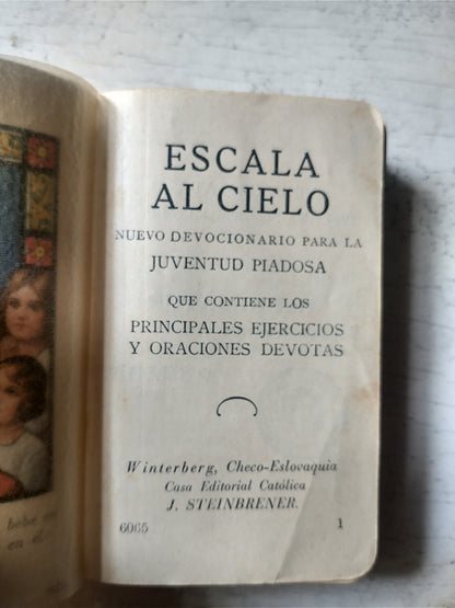 Libro usado en venta: Escala al cielo - Nuevo devocionario para la juventud piadosa; editorial J. Steinbrener impreso en 1928 envios a todo el mundo.1