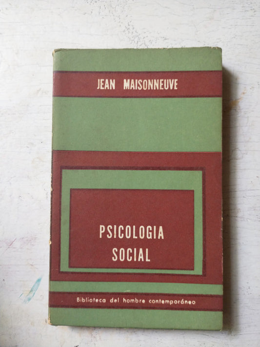 Libro usado en venta: Psicologia social de Jean - Louis Maisonneuve; editorial Paidos impreso en 1964 realizamos envios a todo el mundo.1