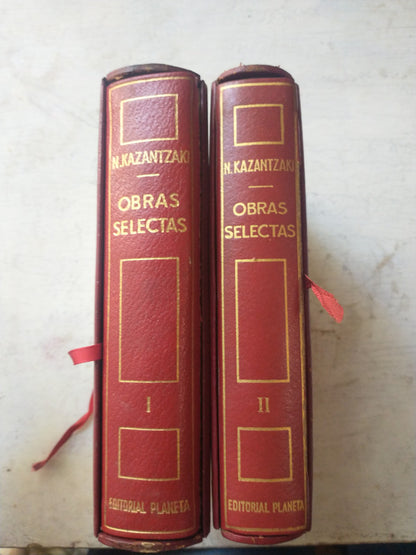 Libro usado en venta: Obras selectas - Novelas (2 Tomos) de Nikos Kazantzaki; editorial Planeta impreso en 1960 realizamos envios a todo el mundo.4