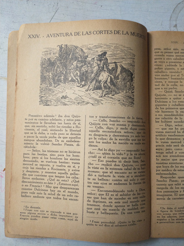 Libro usado en venta: Cincuenta Aventuras de Don Quijote de Miguel de Cervantes Saavedra; editorial Apis impreso en 1938 envios a todo el mundo.3