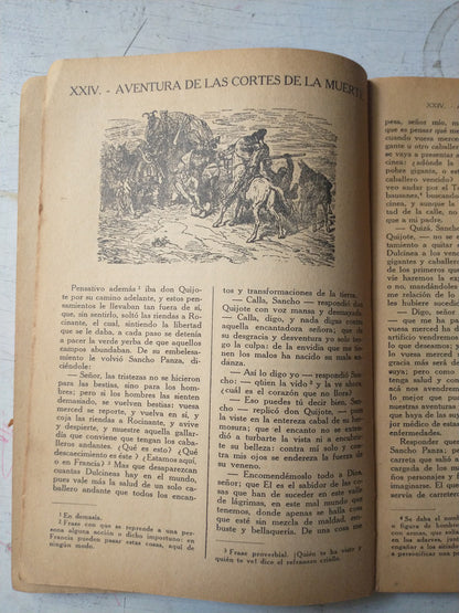 Libro usado en venta: Cincuenta Aventuras de Don Quijote de Miguel de Cervantes Saavedra; editorial Apis impreso en 1938 envios a todo el mundo.3