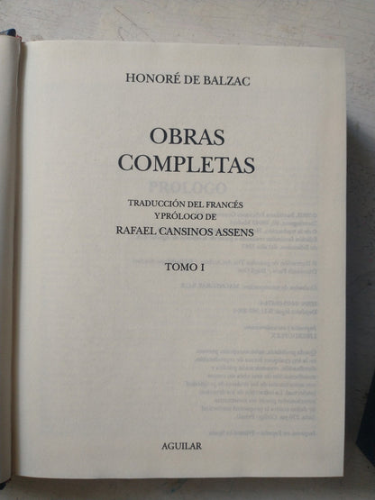 Libro usado en venta: Obras completas (4 Tomos) de Honore de Balzac; editorial Aguilar impreso en 2003 realizamos envios a todo el mundo.1