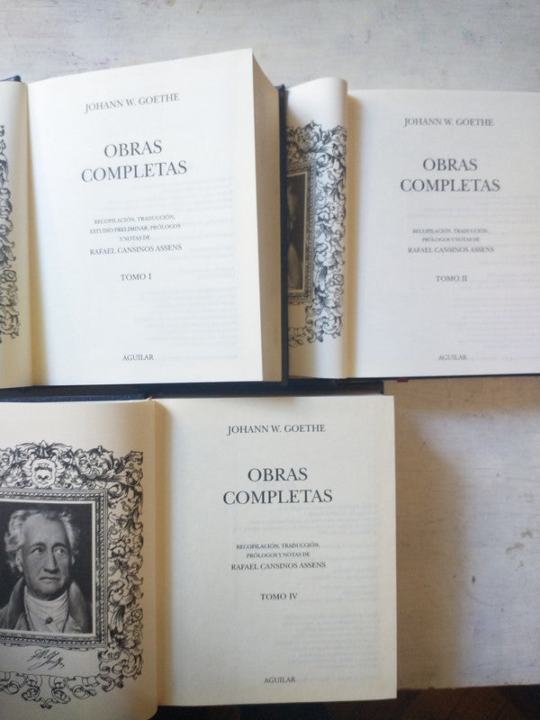 Libro usado en venta: Obras completas (Solo Tomos 1- 2 - 4) de Johann Wolfgang Von Goethe; editorial Aguilar impreso en 2003 envios a todo el mundo.1