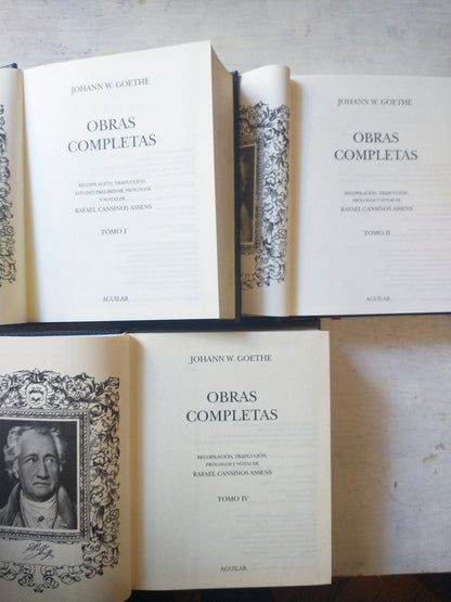 Libro usado en venta: Obras completas (Solo Tomos 1- 2 - 4) de Johann Wolfgang Von Goethe; editorial Aguilar impreso en 2003 envios a todo el mundo.1