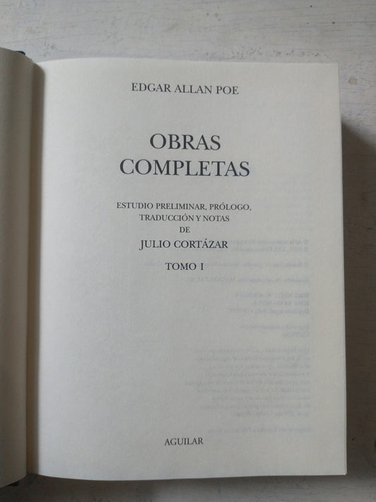 Libro usado en venta: Obras completas (Solo Tomo 1) de Edgar Allan Poe; editorial Aguilar impreso en 2007 realizamos envios a todo el mundo.1