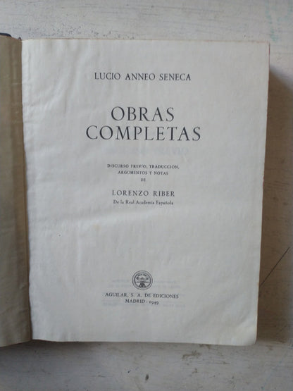 Libro usado en venta: Obras Completas de Lucio Anneo Seneca; editorial Aguilar impreso en 1949 realizamos envios a todo el mundo.1