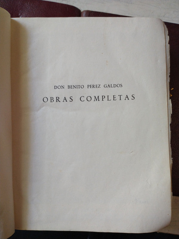 Libro usado en venta: Obras completas (Cuero) de Benito Perez Galdos; editorial Aguilar impreso en 1944 realizamos envios a todo el mundo.1