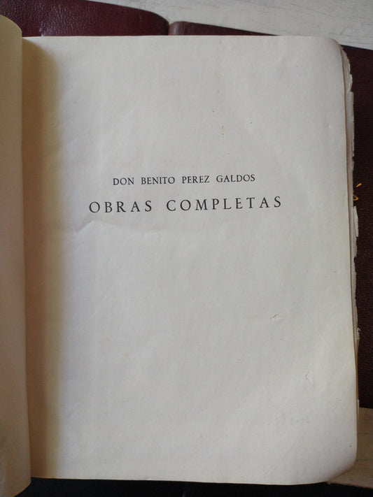 Libro usado en venta: Obras completas (Cuero) de Benito Perez Galdos; editorial Aguilar impreso en 1944 realizamos envios a todo el mundo.1