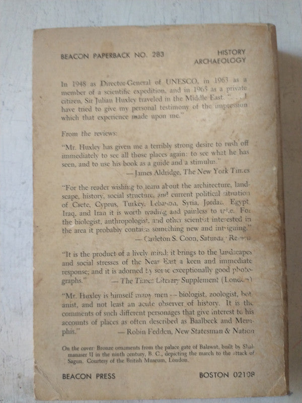 Libro usado en venta: From an antique land de Julian Huxley; editorial Beacon Press impreso en 1966 realizamos envios a todo el mundo.3