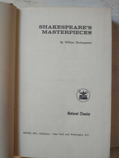 Libro usado en venta: Shakespeare's Masterpieces de William Shakespeare; editorial Books realizamos envios a todo el mundo.1