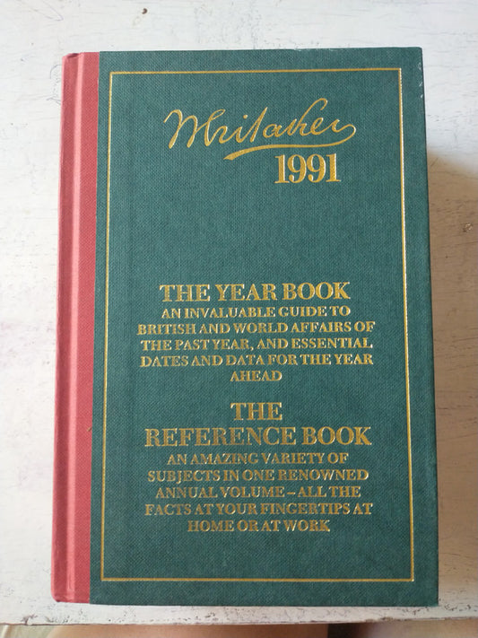 Libro usado en venta: An Almanack for the Year of Our lord 1991 de Joseph Whitaker; editorial Joseph Whitaker and Sons impreso en 1990.1