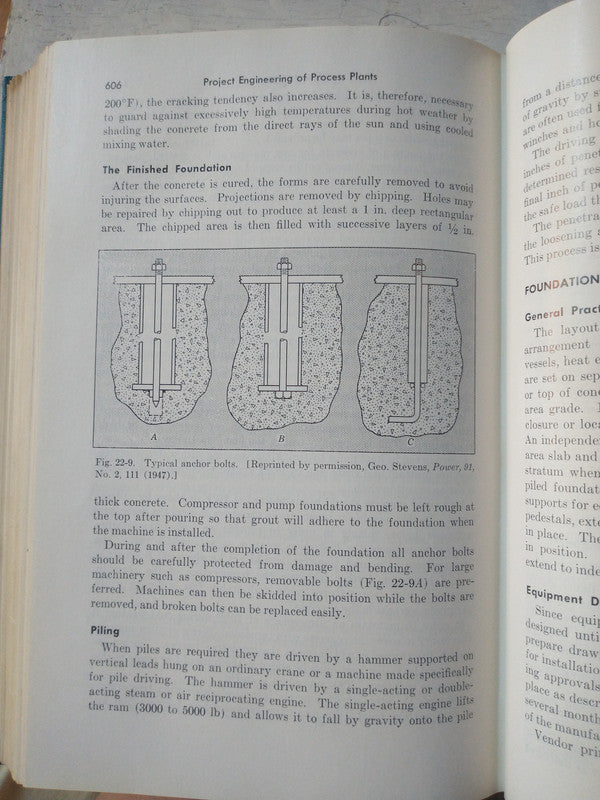 Libro usado en venta: Project Engineering of Process Plants de Rase - Barrow; editorial John Wiley & Sons impreso en 1957.4