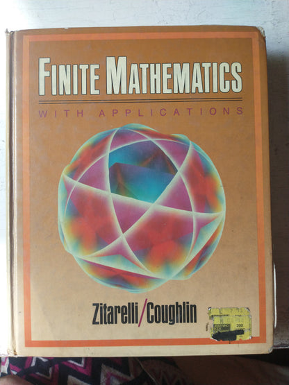 Libro usado en venta: Finite Mathematics with Applications de David E. Zitarelli - R. Coughlin; editorial Saunders College Publishing impreso en 1989.1