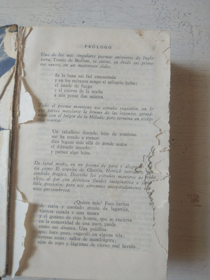 Libro usado en venta: La poesia inglesa; editorial Valles impreso en 1958 realizamos envios a todo el mundo.1