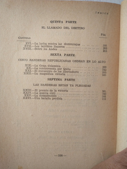 Libro usado en venta: Bolivar de Phyllis Marschall - John Crane; editorial Zig - Zag impreso en 1932 realizamos envios a todo el mundo.3
