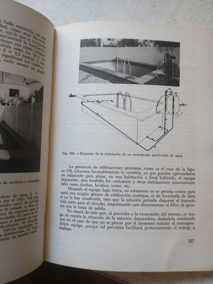 Libro usado en venta: Piscinas proyectos construccion de Juan de Cusa; editorial CEAC impreso en 1979 realizamos envios a todo el mundo.2