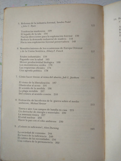Libro usado en venta: La situacion en el mundo de Lester R. Brown y otros; editorial Sudamericana impreso en 1991 realizamos envios a todo el mundo.2