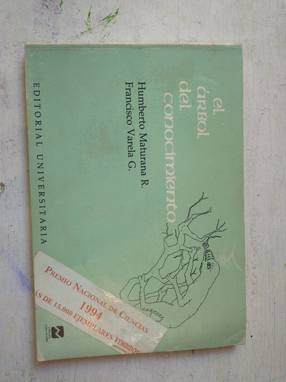 Libro usado en venta: El arbol del conocimiento de Maturana - Varela; editorial Universitaria impreso en 1984.1