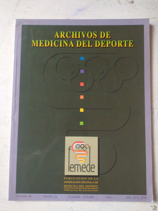 Libro usado en venta: Archivos de Medicina del deporte de Revista; editorial FEMEDE impreso en 1996 realizamos envios a todo el mundo.1