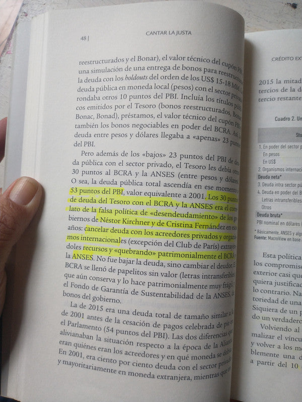 Libro usado en venta: Cantar la justa de Carlos Melconian; editorial Planeta impreso en 2019 realizamos envios a todo el mundo.2