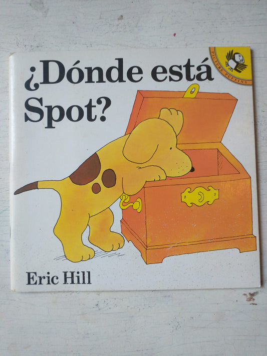 Libro usado en venta: ?D?nde esta Spot? de Eric Hill; editorial Penguin Books impreso en 1996 realizamos envios a todo el mundo.1