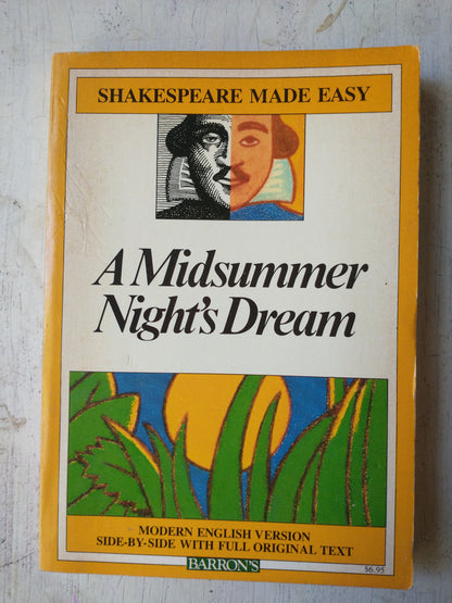 Libro usado en venta: A Midsummer night's dream de William Shakespeare; editorial Barron's impreso en 1985 realizamos envios a todo el mundo.1