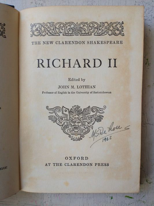 Libro usado en venta: Richard II de William Shakespeare; editorial Oxford University Press impreso en 1959 realizamos envios a todo el mundo.1