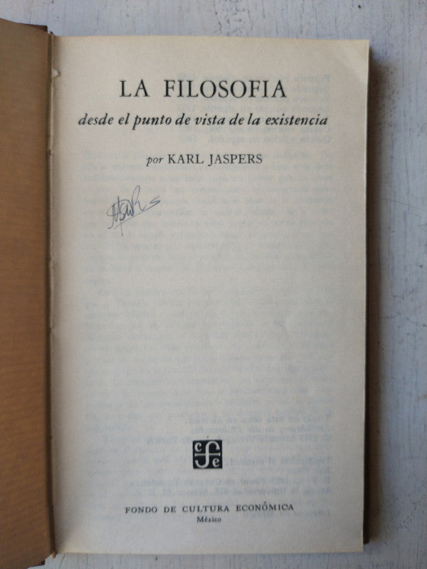 Libro usado en venta: La filosofia de Karl Jaspers; editorial Fondo de Cultura Economica impreso en 1968 realizamos envios a todo el mundo.1