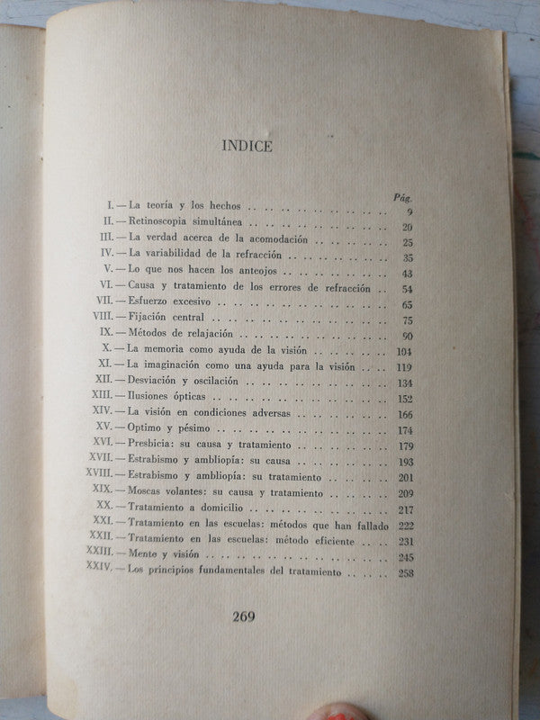 Libro usado en venta: El metodo Bates para ver mejor sin anteojos de William H. Bates; editorial Central impreso en 1959 envios a todo el mundo.3