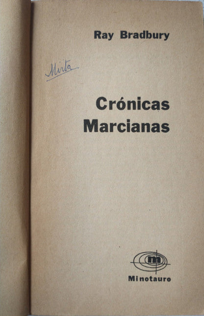Libro usado en venta: Cronicas marcianas de Ray Bradbury; editorial Minotauro impreso en 1972 realizamos envios a todo el mundo.1
