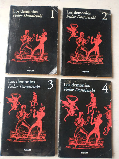 Libro usado en venta: Los demonios (4 Tomos) de Fiodor Dostoievski (Dostoyevski); editorial Pagina 12 impreso en 2008 envios a todo el mundo.1