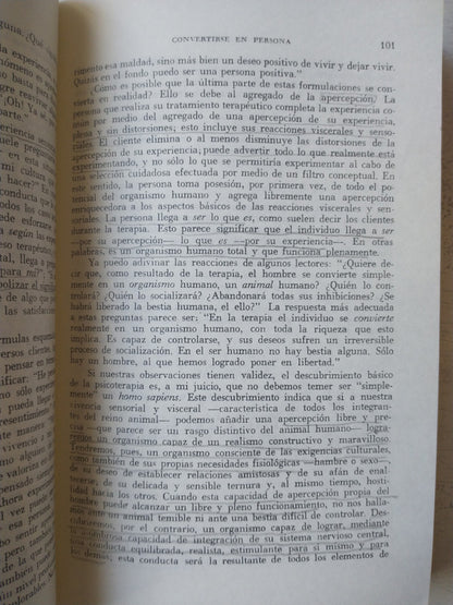 Libro usado en venta: El proceso de convertirse en Persona de Carl R. Rogers; editorial Paidos impreso en 2018 realizamos envios a todo el mundo.2