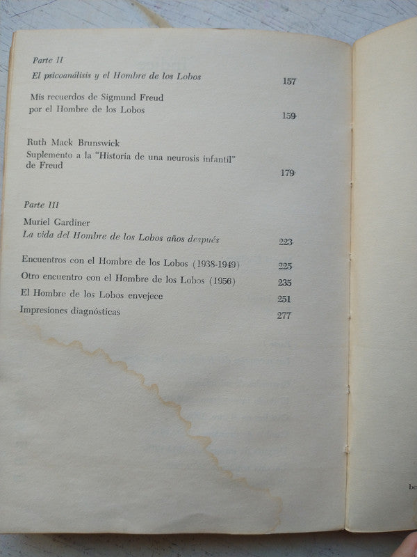 Libro usado en venta: El hombre de los Lobos por El hombre de los lobos de Muriel Gardiner; editorial Nueva Vision impreso en 1971.2