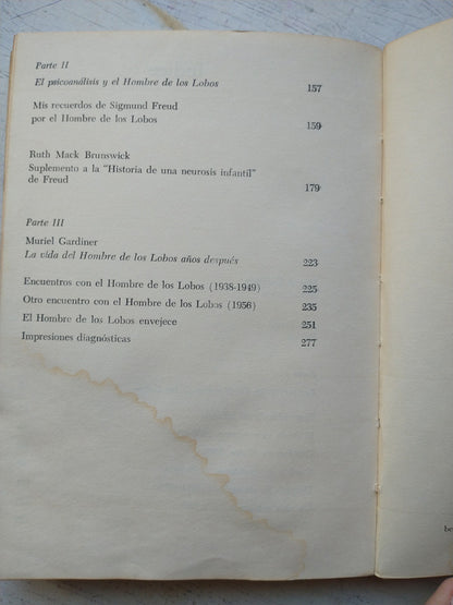 Libro usado en venta: El hombre de los Lobos por El hombre de los lobos de Muriel Gardiner; editorial Nueva Vision impreso en 1971.2