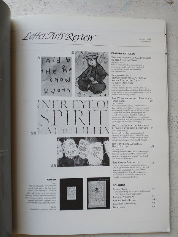 Libro usado en venta: Letter arts review - Vol. 11, N? 4; impreso en 1994 realizamos envios a todo el mundo.4