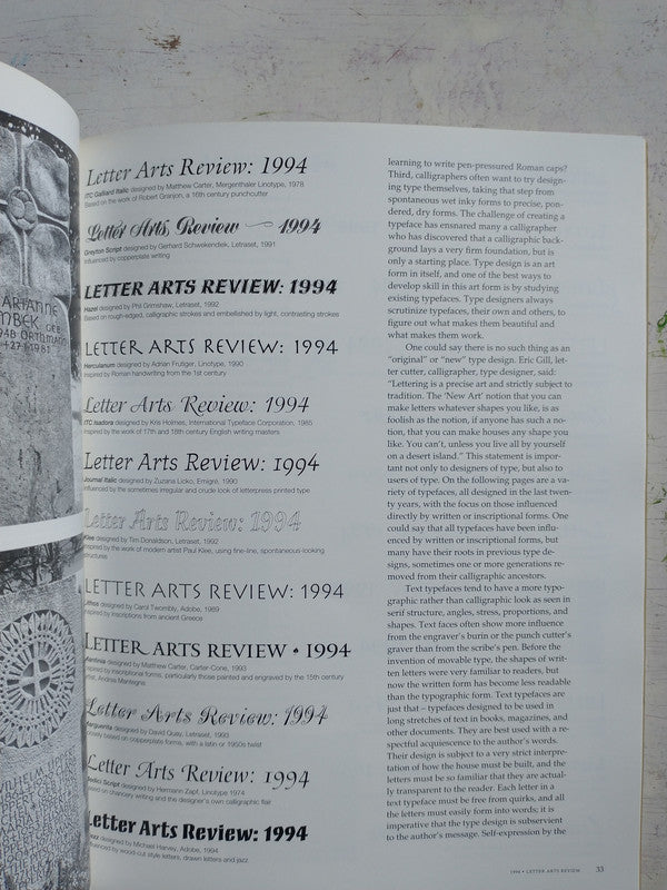 Libro usado en venta: Letter arts review - Vol. 11, N? 2; impreso en 1994 realizamos envios a todo el mundo.3
