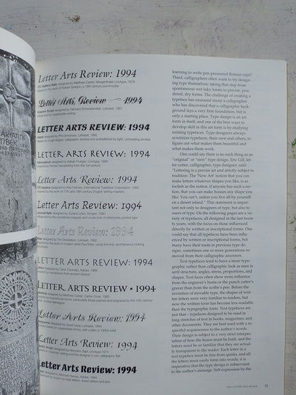 Libro usado en venta: Letter arts review - Vol. 11, N? 2; impreso en 1994 realizamos envios a todo el mundo.3