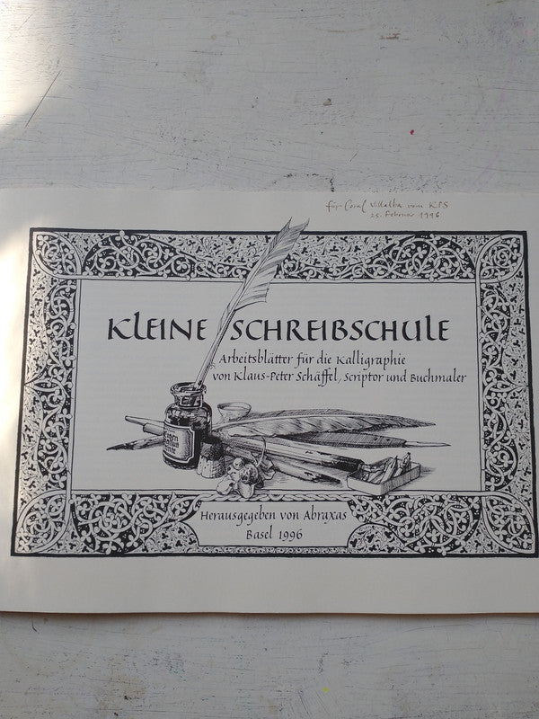 Libro usado en venta: Arbeitsblatter fur die kalligraphie von Klaus-Peter Schaffel de Kleine Schreibschule; Herausgegeben Von Abraxas impreso en 19961.1