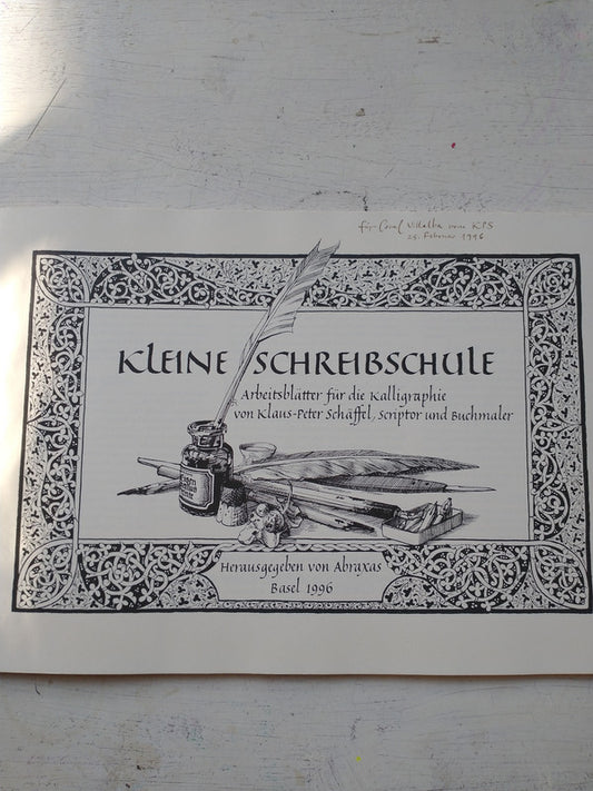 Libro usado en venta: Arbeitsblatter fur die kalligraphie von Klaus-Peter Schaffel de Kleine Schreibschule; Herausgegeben Von Abraxas impreso en 19961.1