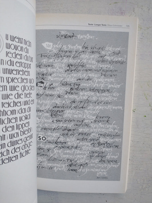 Libro usado en venta: Schreibschriften Scriot Types de Michael Rau - Rosemarie Kloos-Rau; editorial Bruckmann impreso en 1993 envios a todo el mundo.2