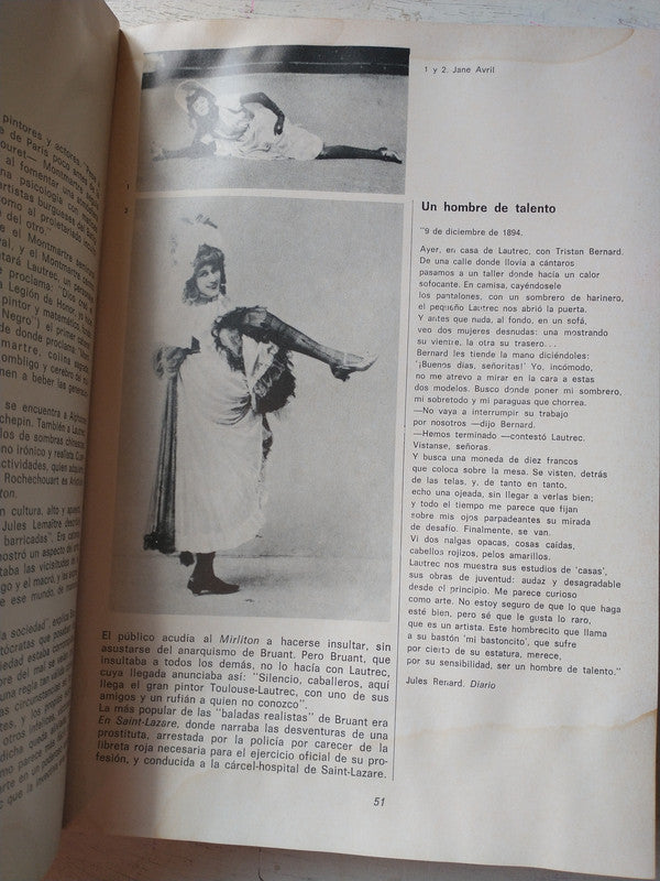 Libro usado en venta: Vida y obra de Toulouse Lautrec; editorial Centro Editor de América Latina impreso en 1971 realizamos envios a todo el mundo.4