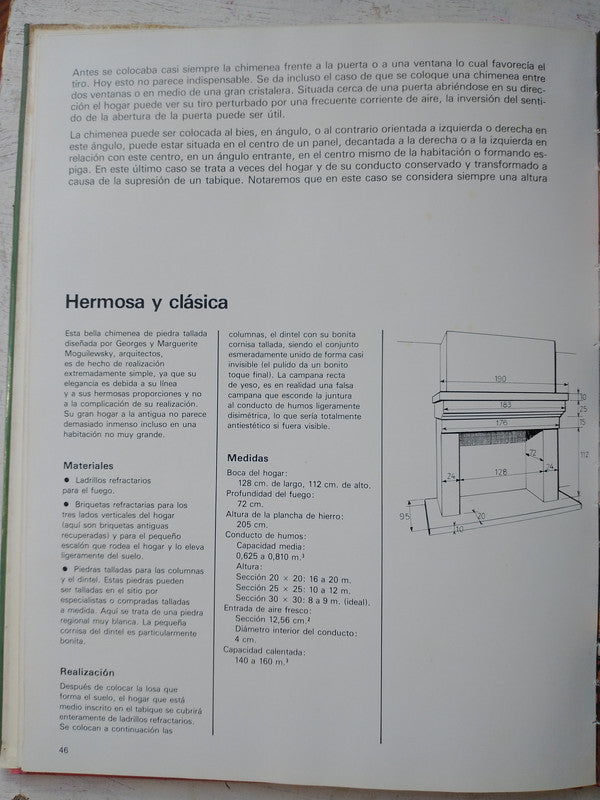 Libro usado en venta: Construccion de chimeneas de Sophie Moutiers; editorial Stock impreso en 1982 realizamos envios a todo el mundo.4